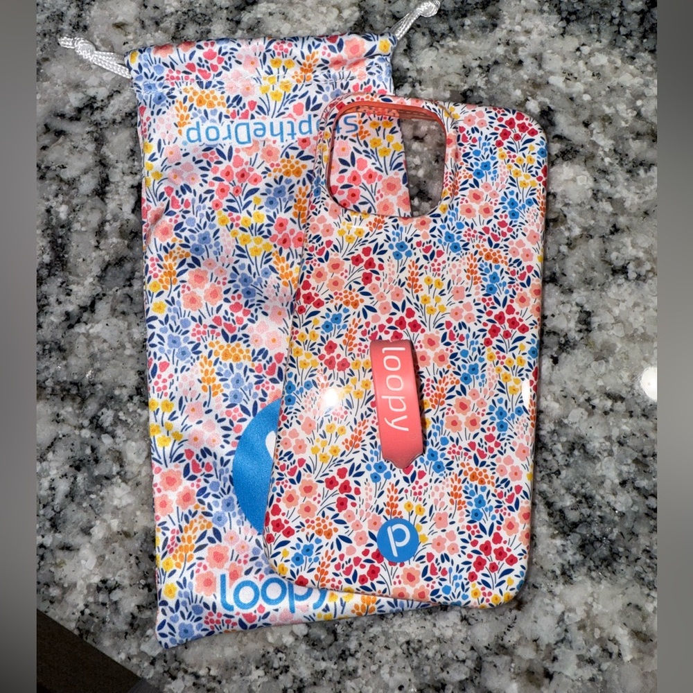 iPhone 14 Pro Max Loopy Case Floral Multi-Color Phone Case with Loopy Strap - Picture 2 of 4